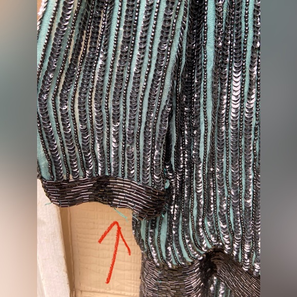 Cocktail Dress Blouson Black/Green Embellished - Picture 15 of 15